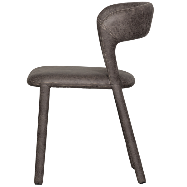 Noble eetkamerstoel leerlook zwart/grijs (set of 2)