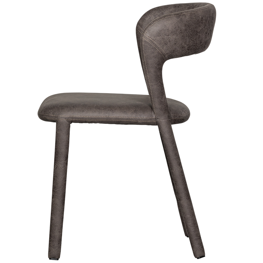 Noble eetkamerstoel leerlook zwart/grijs (set of 2)