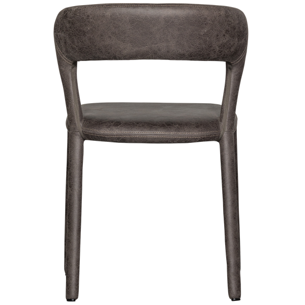 Noble eetkamerstoel leerlook zwart/grijs (set of 2)