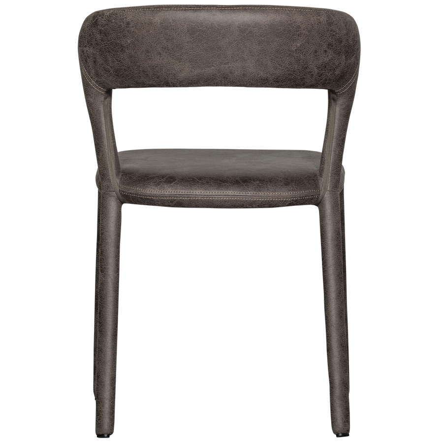 Noble eetkamerstoel leerlook zwart/grijs (set of 2)