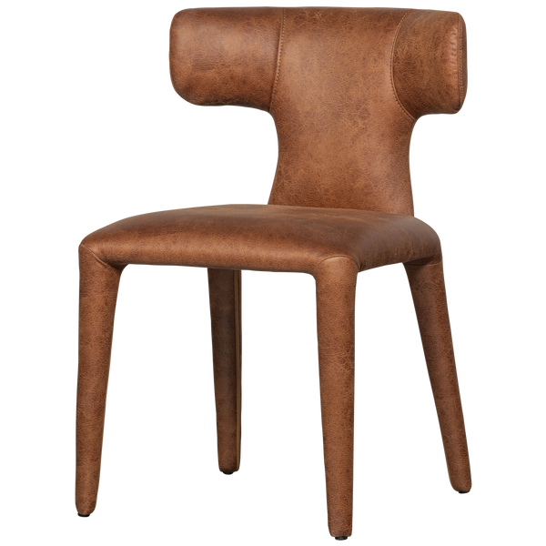 Permit eetkamerstoel leerlook cognac - set van 2