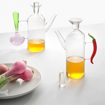 big oil bottle w/handle chili pepper