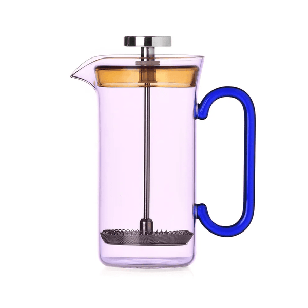 french press small yellow pink blue