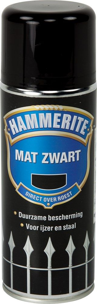 Ht Metaallak Mat Zwart 400ml