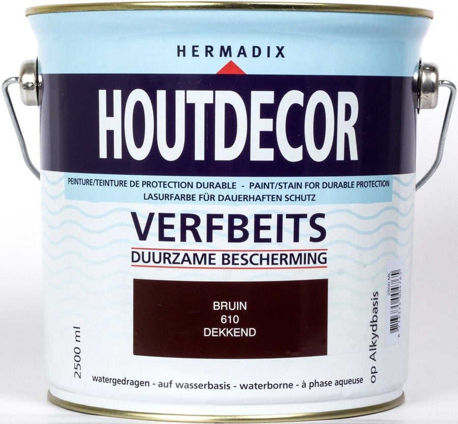 Hermadix houtdecor verfbeits 610 2500 ml bruin
