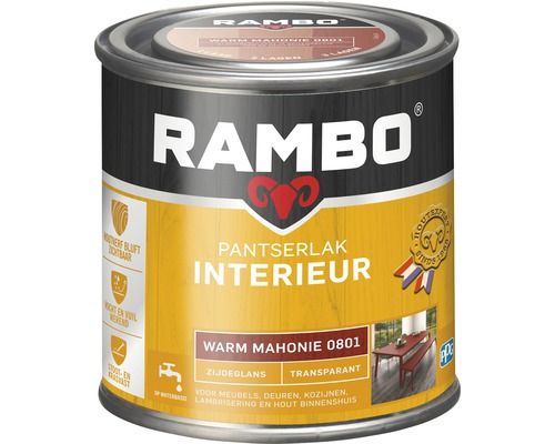 Rambo interieurlak transp. zgl 801 250ml warm mahonie