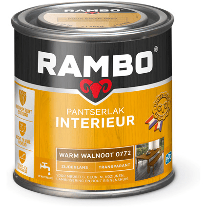 Rambo interieurlak transp. zgl 772 250ml warmwalnoot