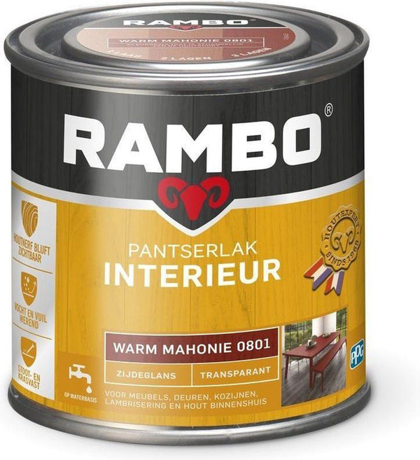 Rambo interieurlak transp. zgl 801 750ml warm mahonie