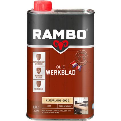 Rambo werkblad olie transparant mat 500m kleurloos