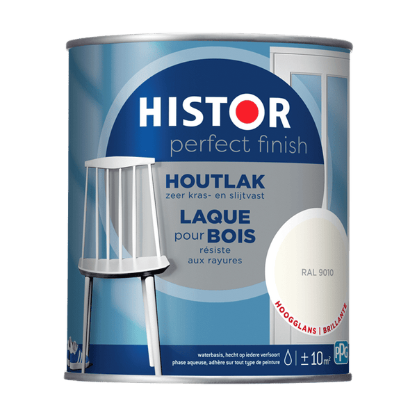 Histor pf houtlak hoogglans 9010 750ml ral 9010