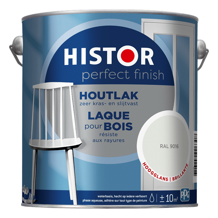Histor pf houtlak hoogglans 9016 2500ml ral 9016