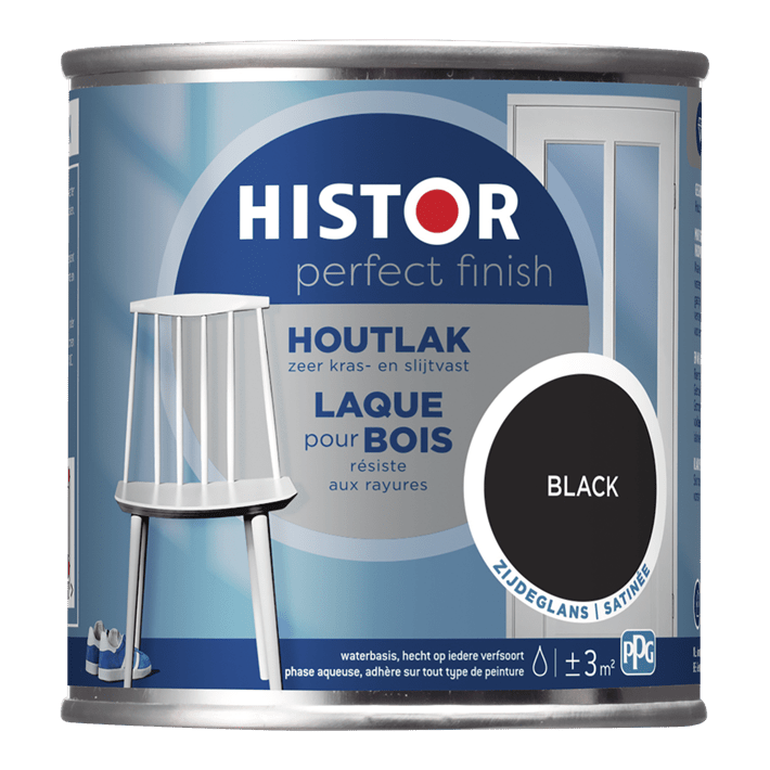 Histor pf houtlak zijdeglans black 250ml black
