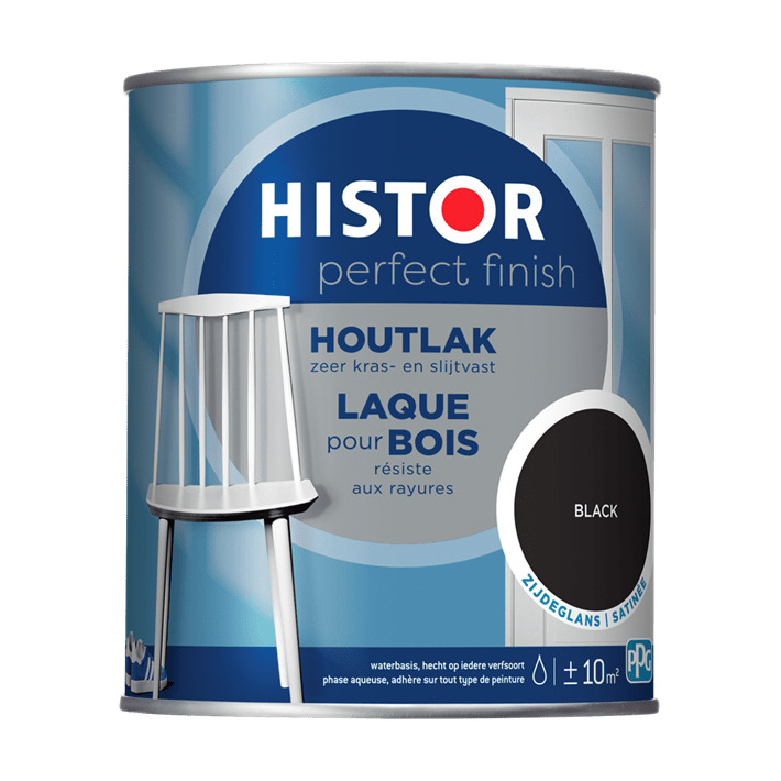 Histor pf houtlak zijdeglans black 750ml black