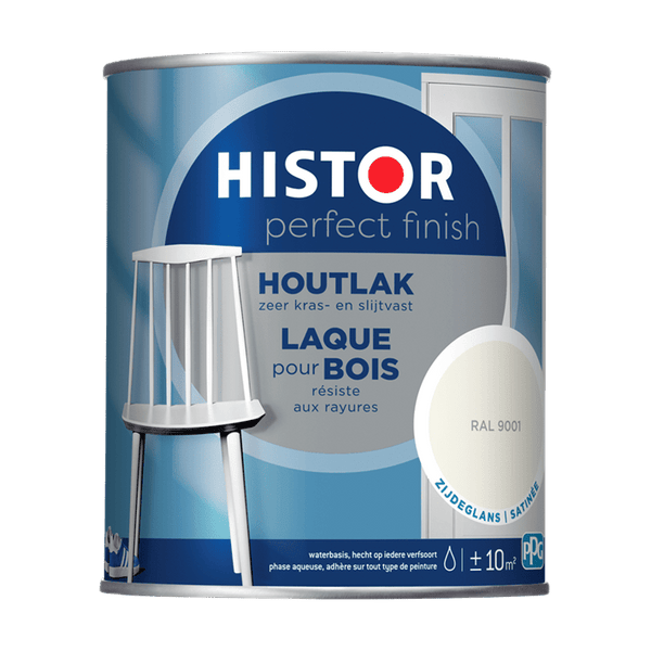 Histor pf houtlak zijdeglans 9001 750ml ral 9001