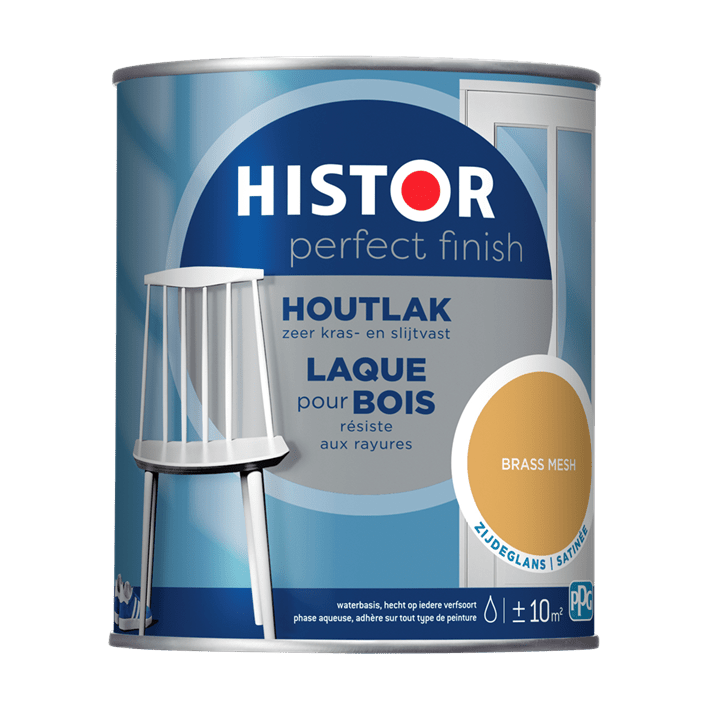 Histor pf houtlak zijdeglans bras 750ml brass mesh