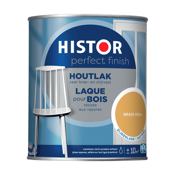 Histor pf houtlak zijdeglans bras 750ml brass mesh