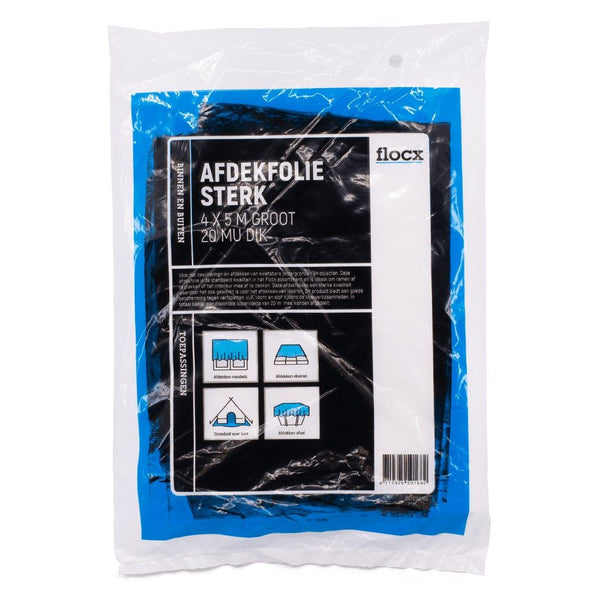 Flocx afdekfolie sterk  20mu   5 x 4 mtr 2070160102