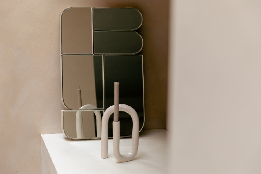 Glamour spiegel/ wandspiegel beige