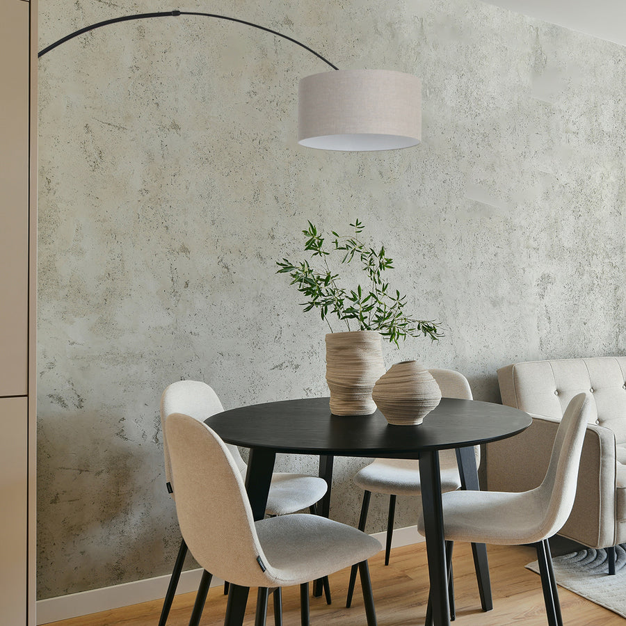 Wandlamp Sparkled Light 1481ZW+K1068RS Zwart-Grijs Linnen
