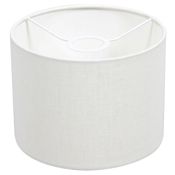 Wandlamp Stang 8204ZW Zwart + Kap Wit Linnen