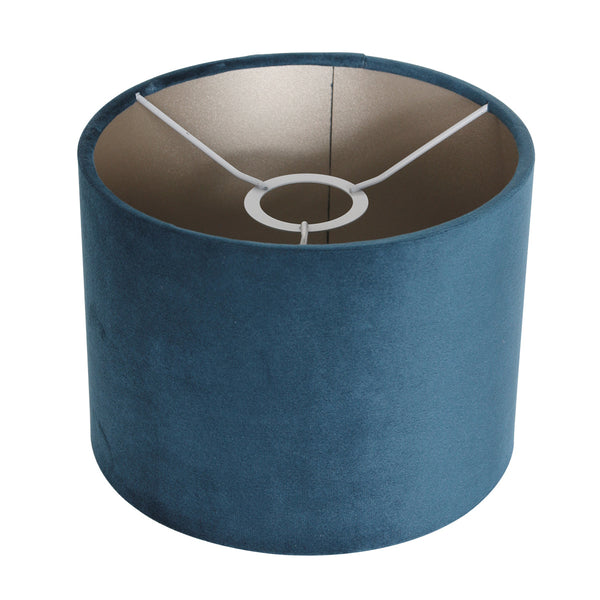 Wandlamp Stang 8208ZW Zwart + Kap Velours Blauw