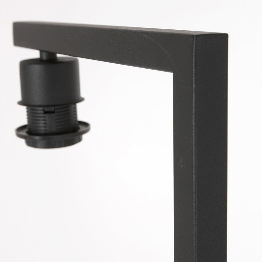 Vloerlamp Stang 8218ZW Zwart + Kap Wit Linnen