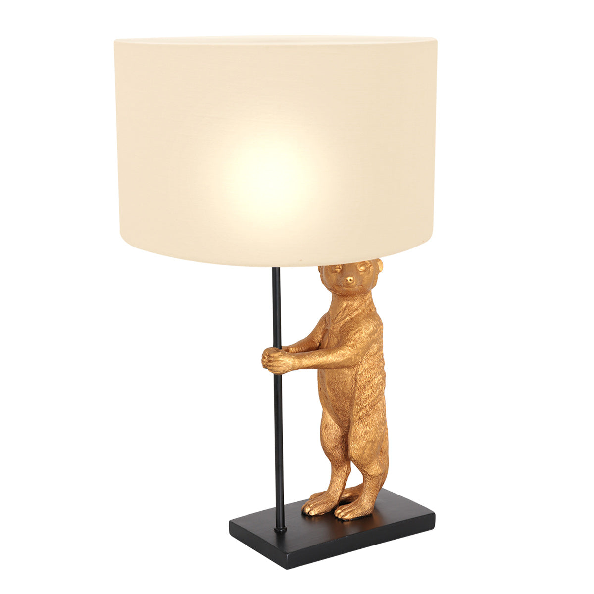 Tafellamp animaux 8225zw - charmant design met grof wit linnen kap