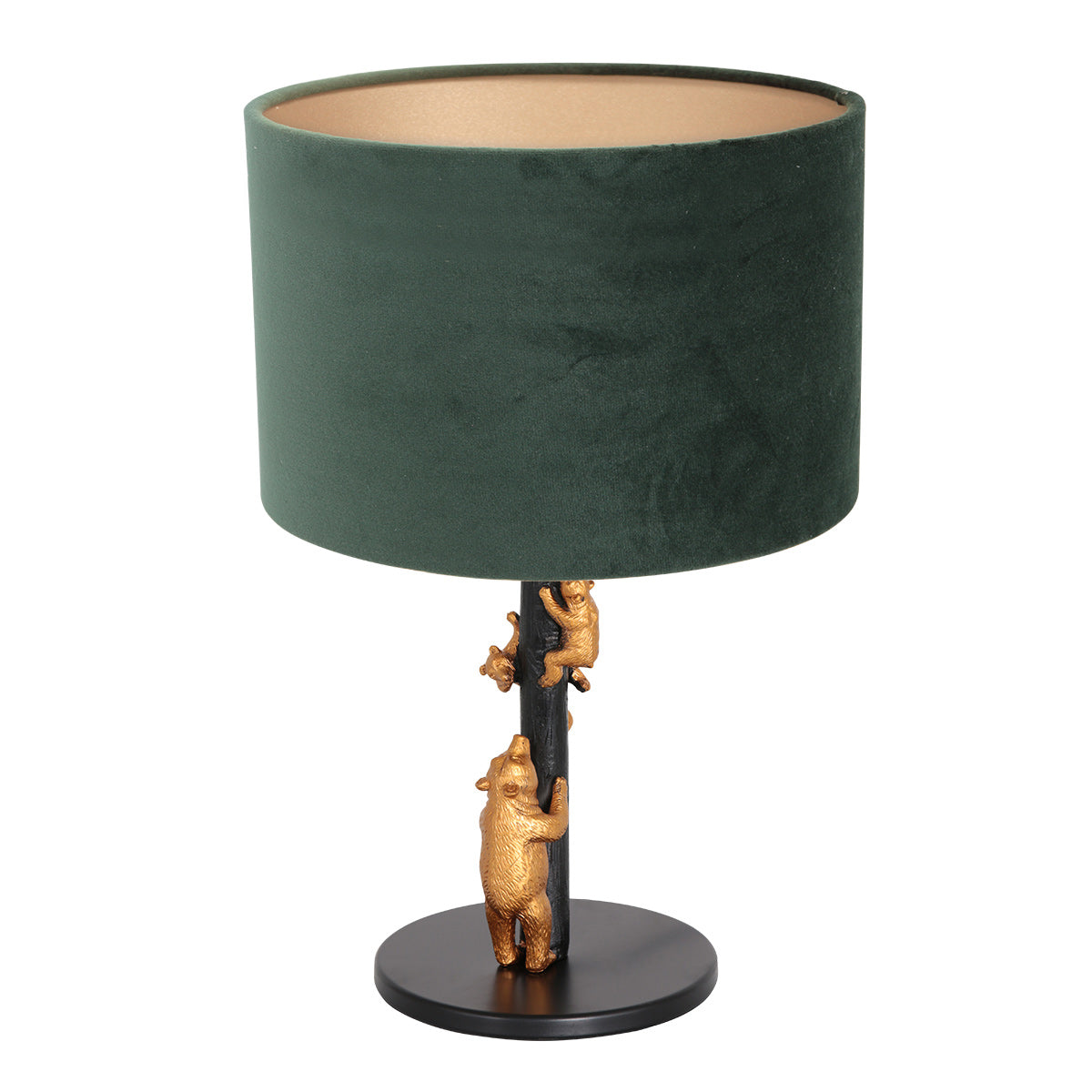 Tafellamp animaux 8233zw - speels detail groene velours kap