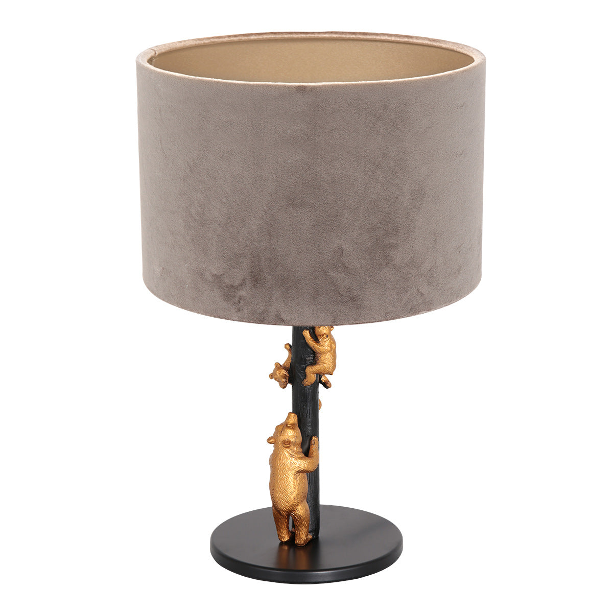 Tafellamp animaux 8234zw - stijlvol accent grijze velours kap