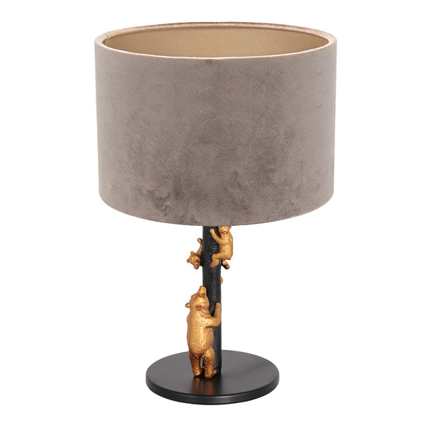 Tafellamp animaux 8234zw - stijlvol accent grijze velours kap