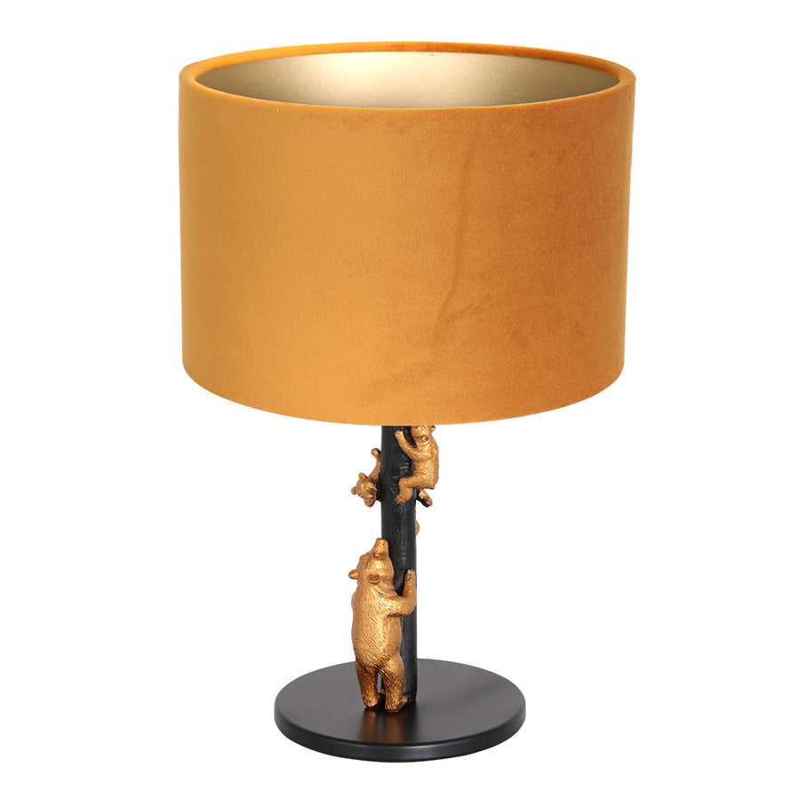Tafellamp animaux 8235zw - warme luxe goudkleurige velours kap