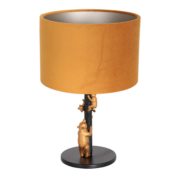 Tafellamp animaux 8235zw - warme luxe goudkleurige velours kap