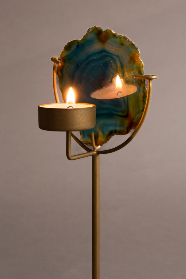 Kaarsenhouder Gem Blauw (set van 4)
