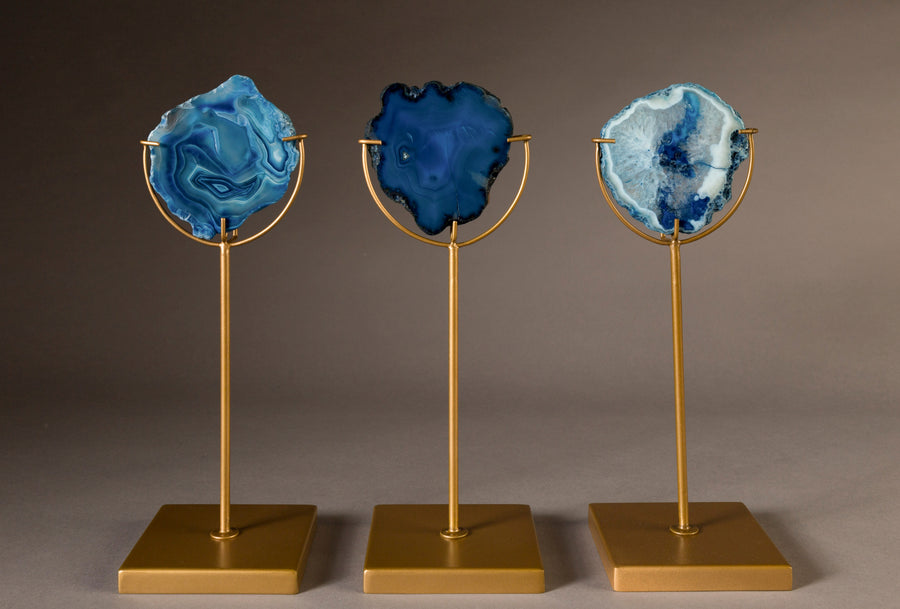 Kaarsenhouder Gem Blauw (set van 4)