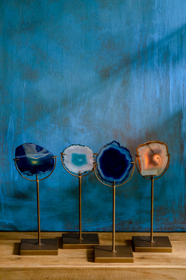 Kaarsenhouder Gem Blauw (set van 4)
