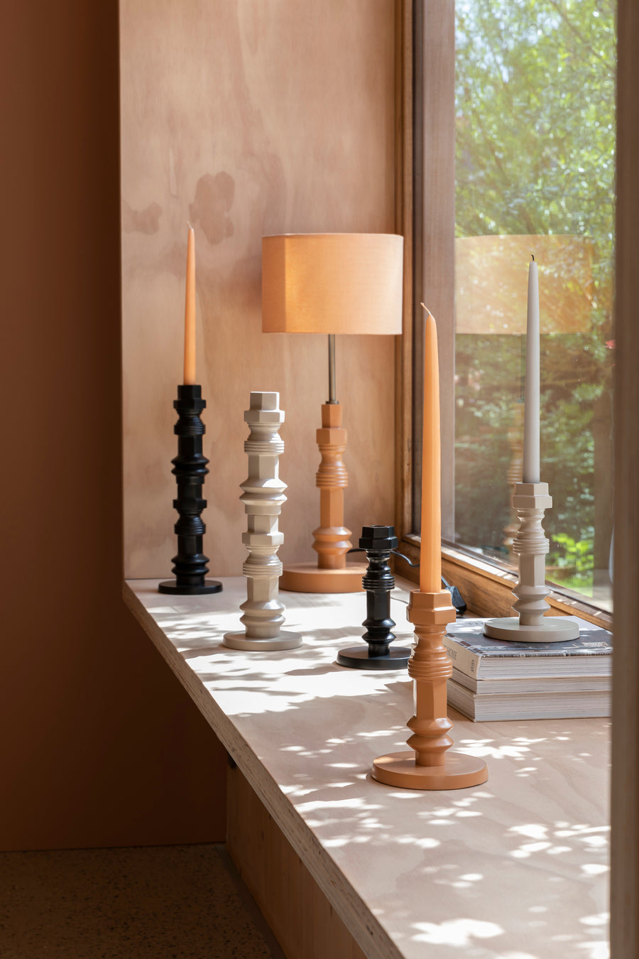 Kaarsenhouder Totem S Beige (set van 4)