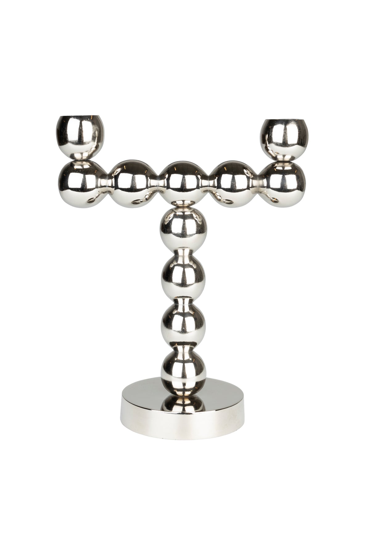 Bubbles kandelaar two shiny zilver (set of 6)