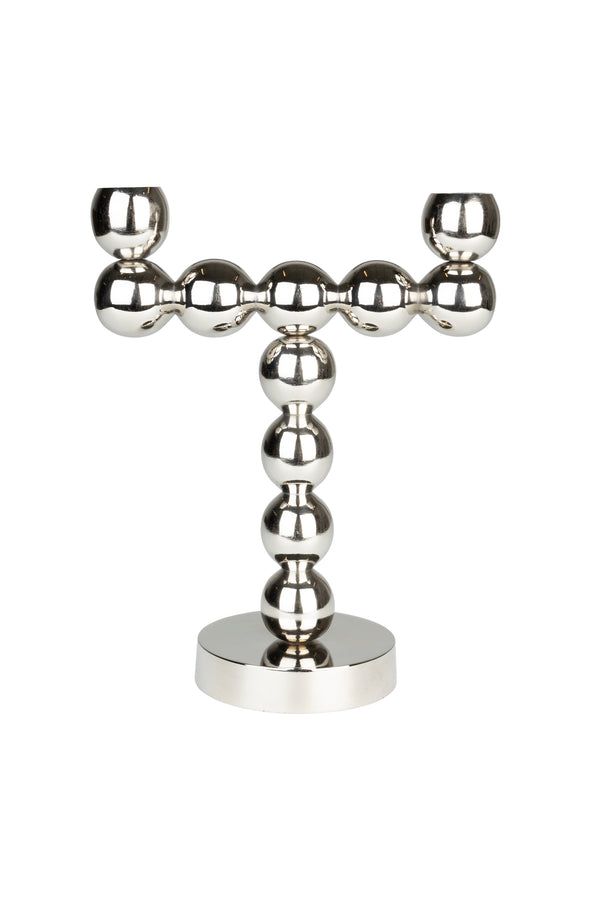 Bubbles kandelaar two shiny zilver (set of 6)