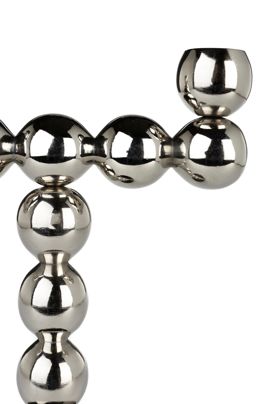 Bubbles kandelaar two shiny zilver (set of 6)