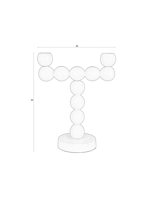 Bubbles kandelaar two shiny zilver (set of 6)