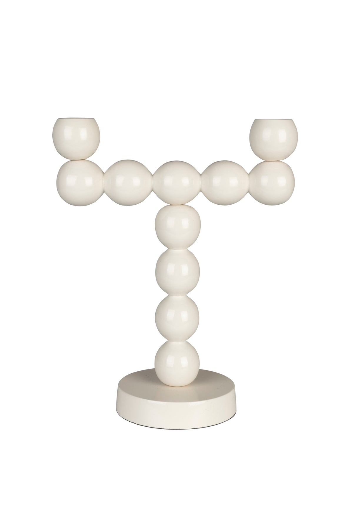 Bubbles kandelaar two shiny beige (set of 6)