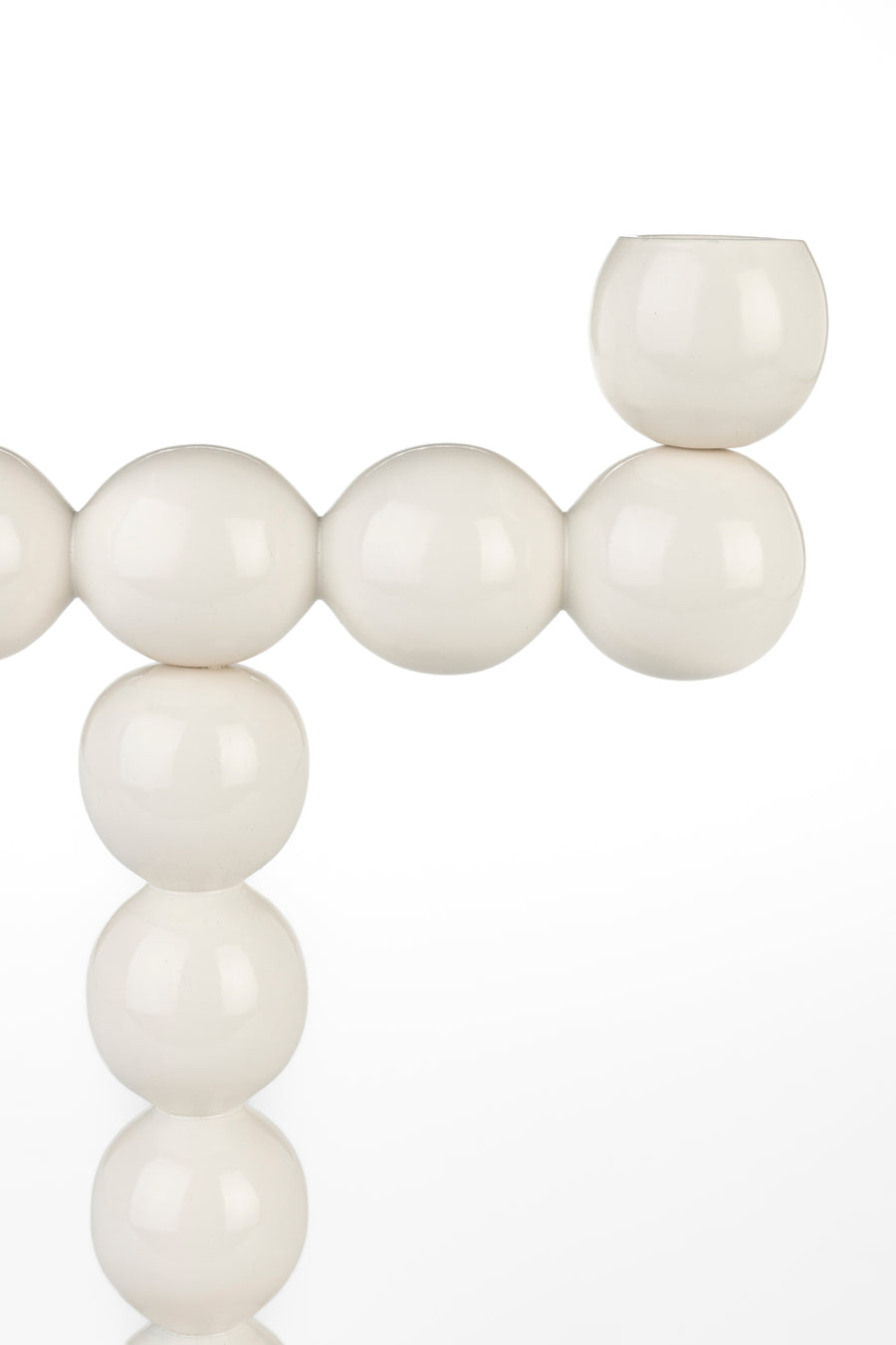 Bubbles kandelaar two shiny beige (set of 6)