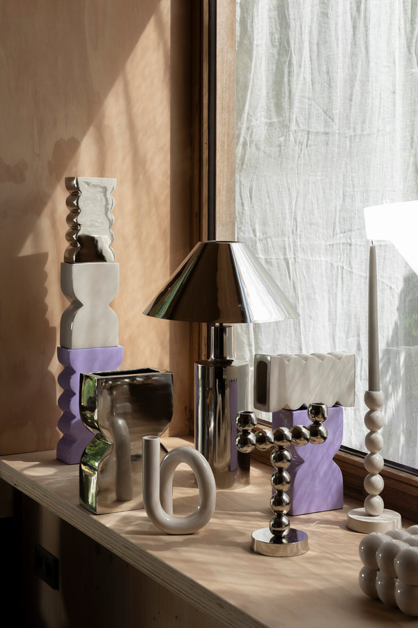 Bubbles kandelaar one shiny beige (set of 6)