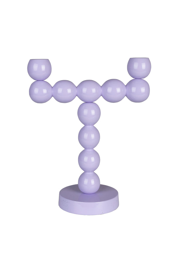 Bubbles kandelaar two shiny lila (set of 6)
