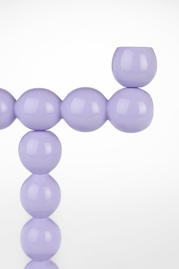 Bubbles kandelaar two shiny lila (set of 6)