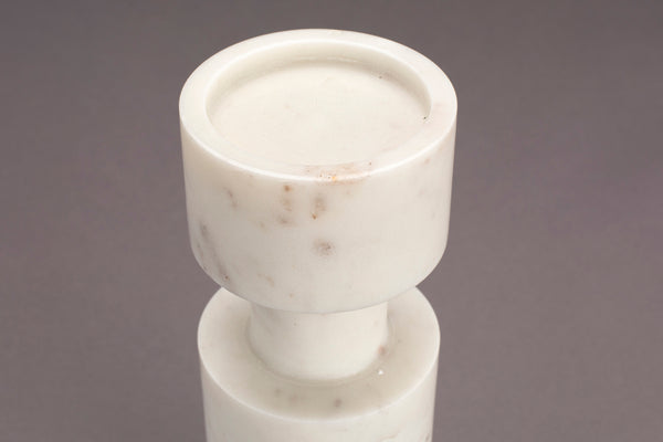 Paros kandelaar marble wit (set of 2)