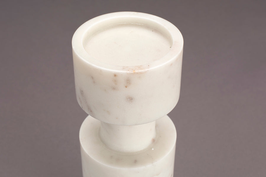 Paros kandelaar marble wit (set of 2)