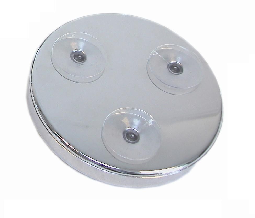 Zuignap spiegel zilver 16cm/10x