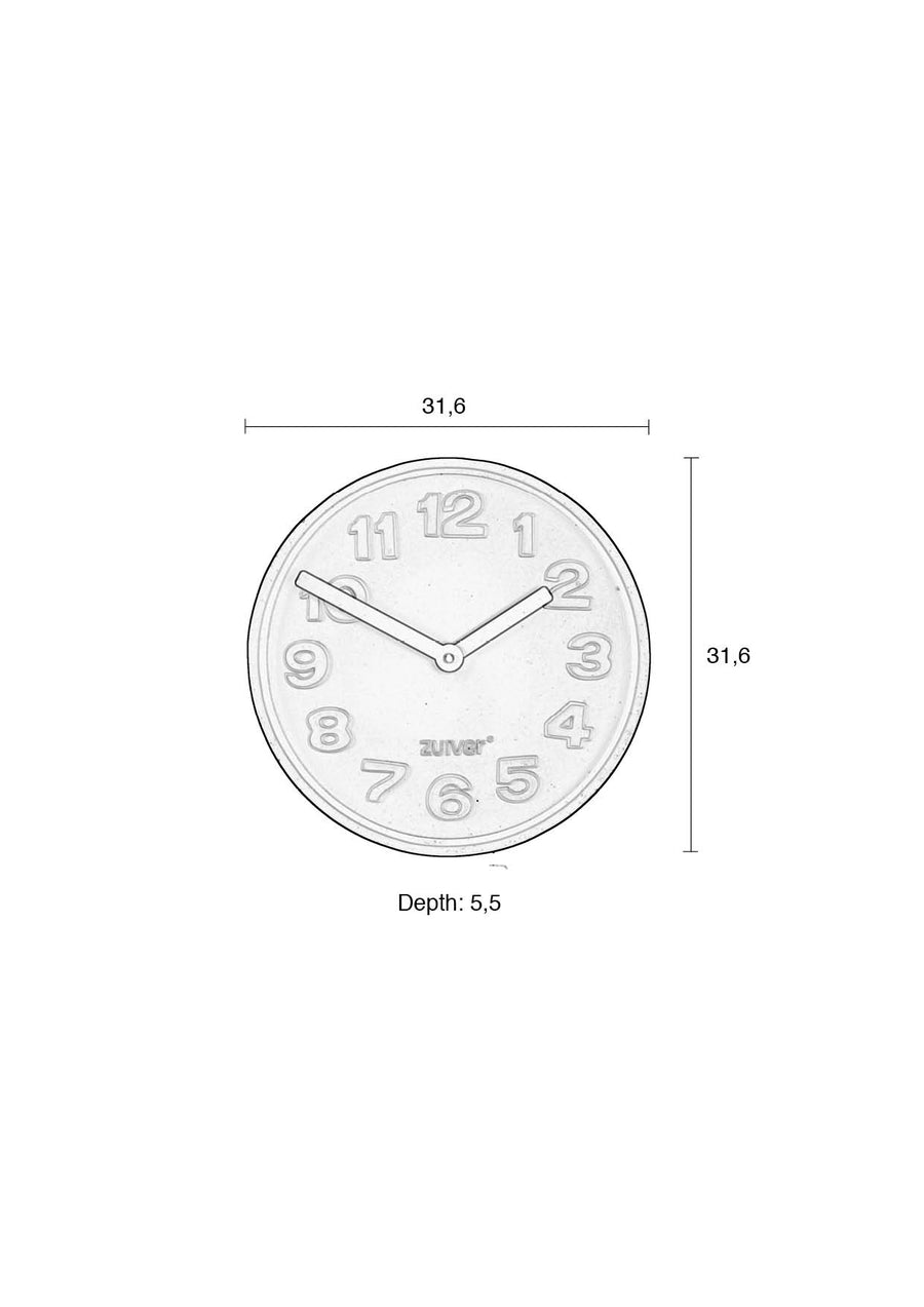 Klok Beton Time Zwart (set van 2)
