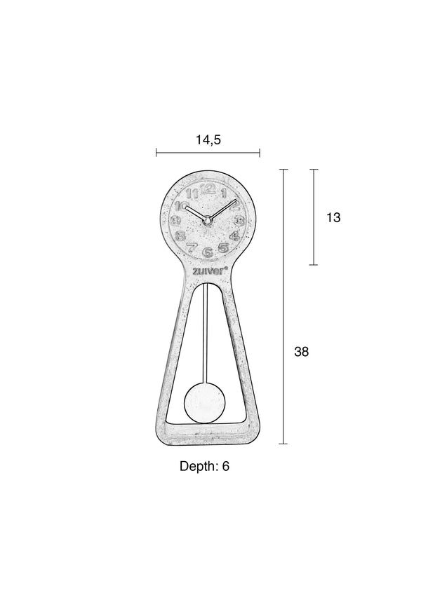 Klok Pendulum Time Beton (set van 4)